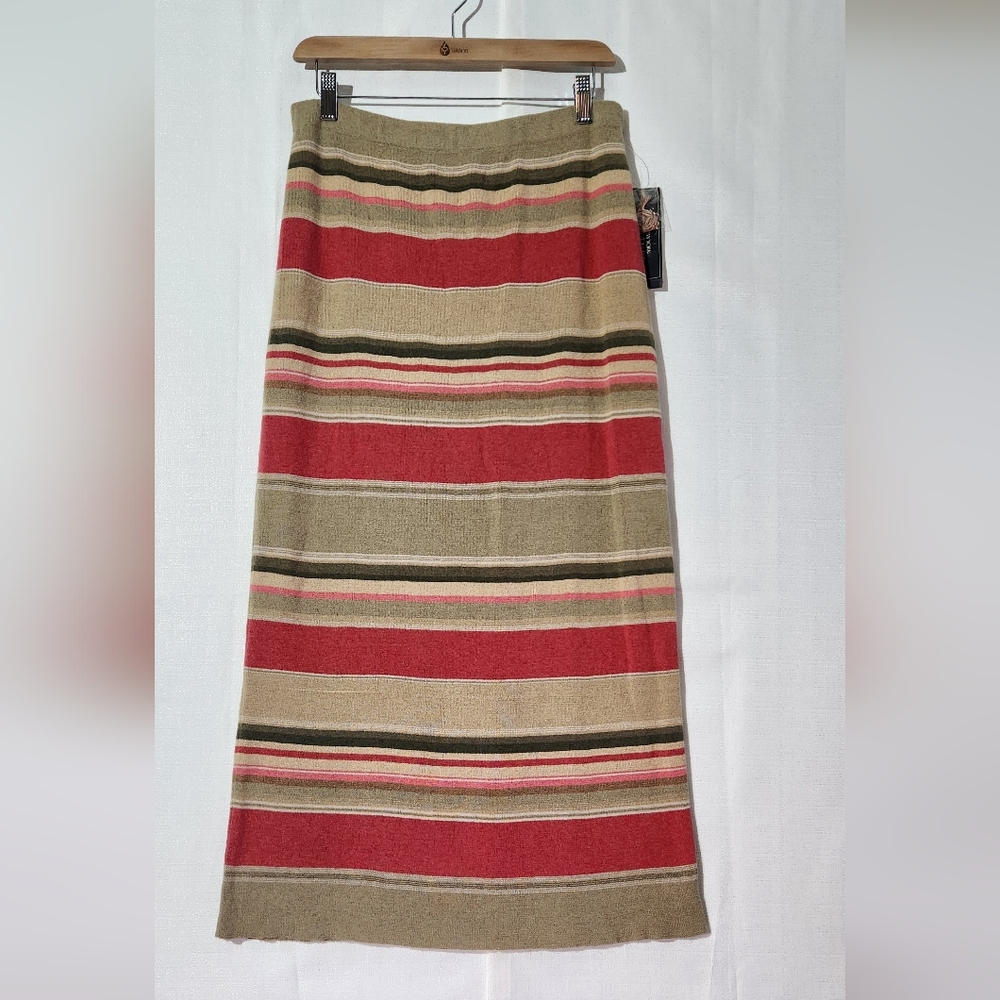 NWT Jones New York Signature Striped Maxi Skirt Medium